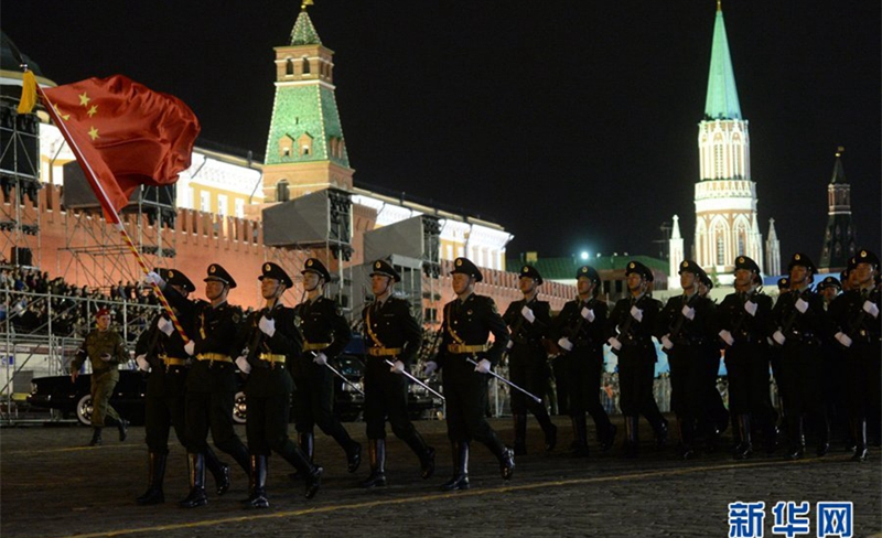 Chinesische Soldaten bereiten sich auf die gro?e Parade in Moskau vor