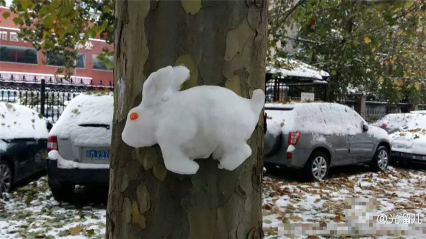 Tierische Schneeschnitzerei in Beijing
