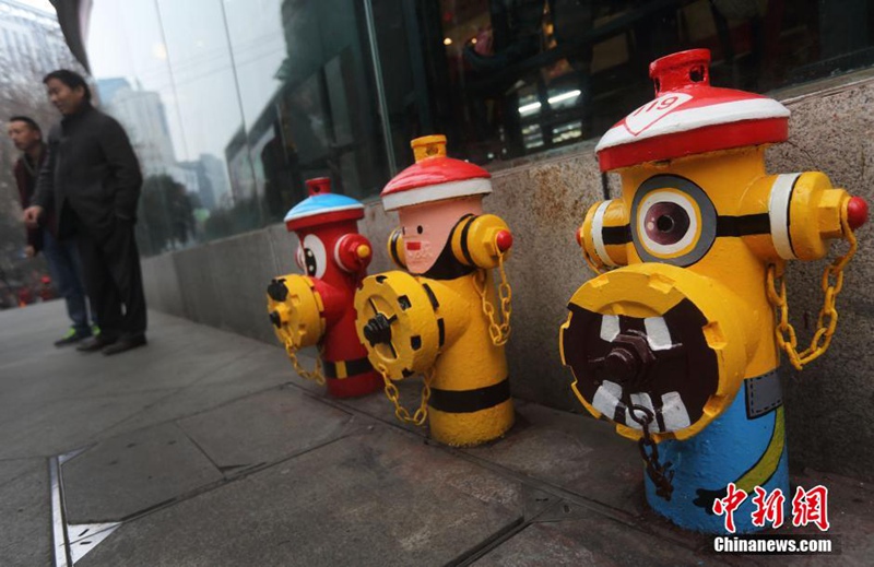 Lustige Comic-Hydranten in Nanjing