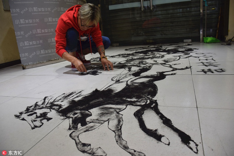 Haarmalerei in Jilin