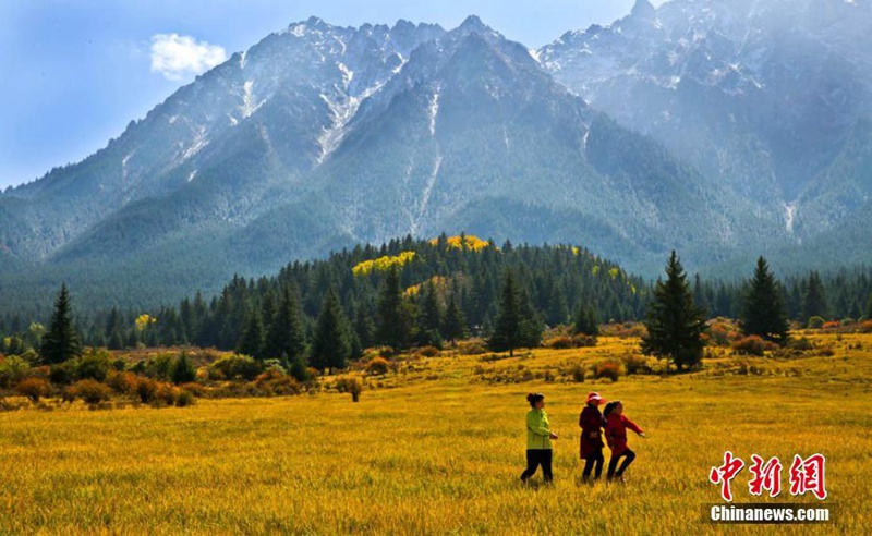 Die Herbstfarben des Qilian-Gebirges