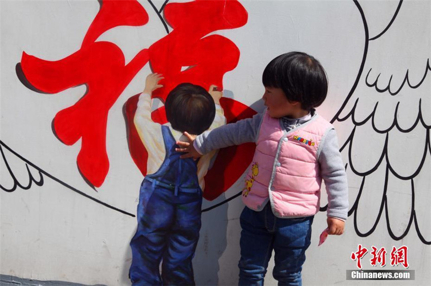 3D-Wandmalereien in Jiangxier Dorf