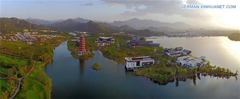 Landschaft des Yanqi-See-Ferienortes