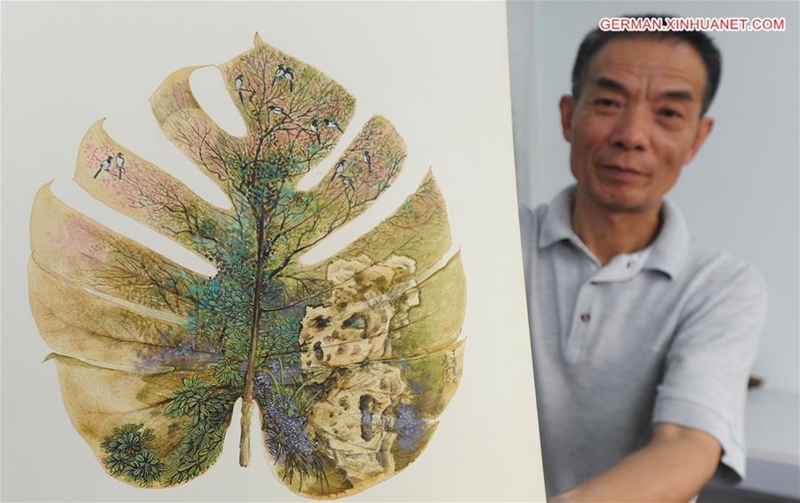 Klassische chinesische G?rten in Blatt-Malerei-Kunstwerken