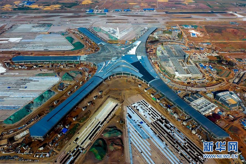 Bau des internationalen Flughafens Jiaodong in vollem Gang