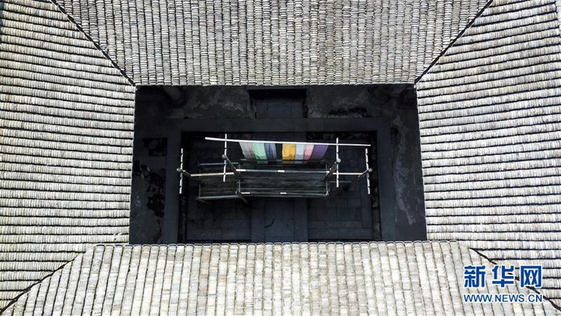 Blick von oben auf historische D?rfer im Süden Anhuis