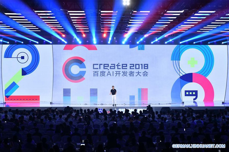 Chinesischer Technologie-Gigant Baidu h?lt j?hrliche Konferenz der KI-Entwickler in Beijing ab