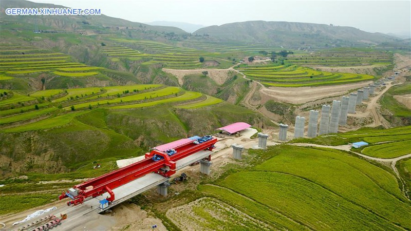 Hochgeschwindigkeitsbahnstrecke Yinchuan-Xi'an befindet sich im Bau