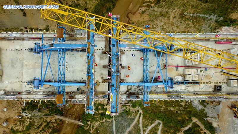 Hochgeschwindigkeitsbahnstrecke Yinchuan-Xi'an befindet sich im Bau