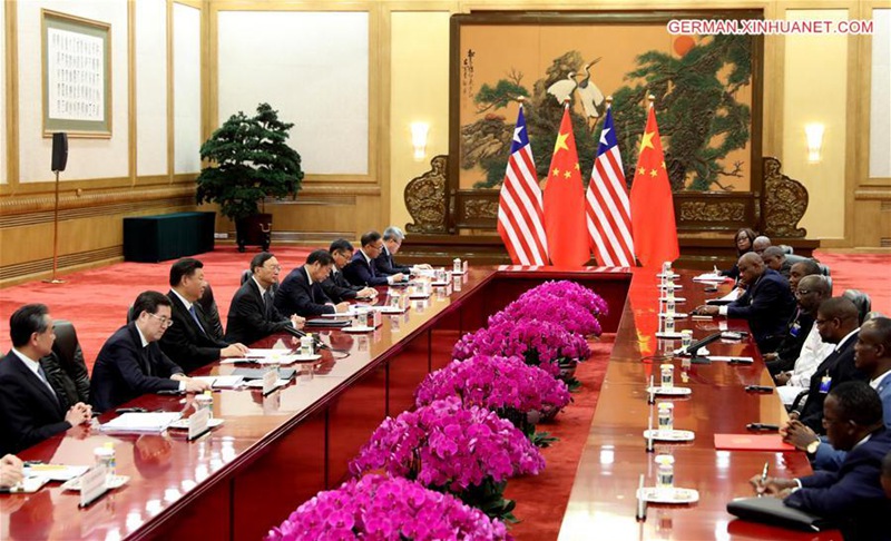 Xi Jinping trifft liberianischen Pr?sidenten in Beijing