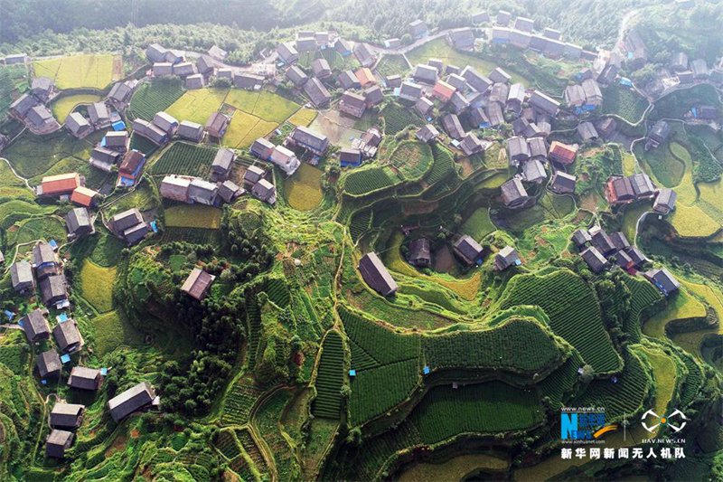 Luftaufnahme: Sch?ne Herbstlandschaft in Guangxi