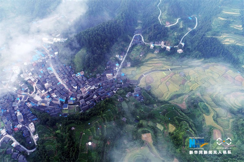 Luftaufnahme: Sch?ne Herbstlandschaft in Guangxi