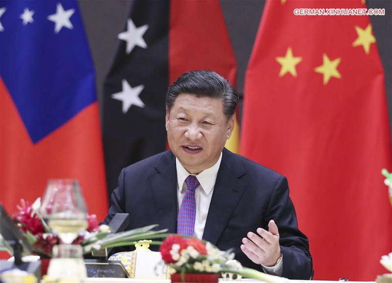 Xi Jinping h?lt ein gemeinsames Treffen mit Spitzenpolitikern mehrerer pazifischer Inselstaaten ab