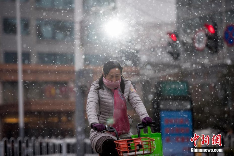 Schneefall in Nordchina