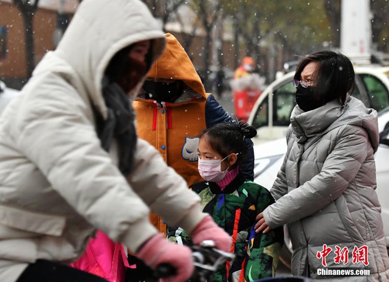 Schneefall in Nordchina