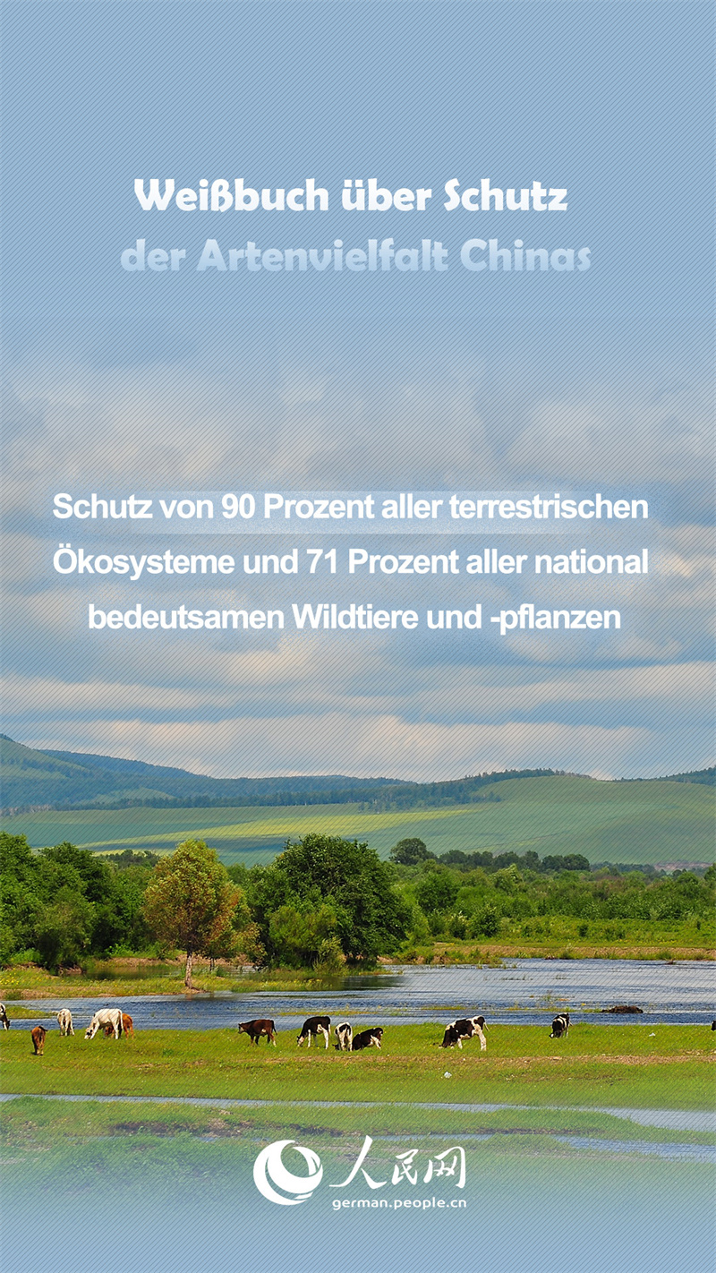 Wei?buch über Schutz der Artenvielfalt Chinas in Zahlen