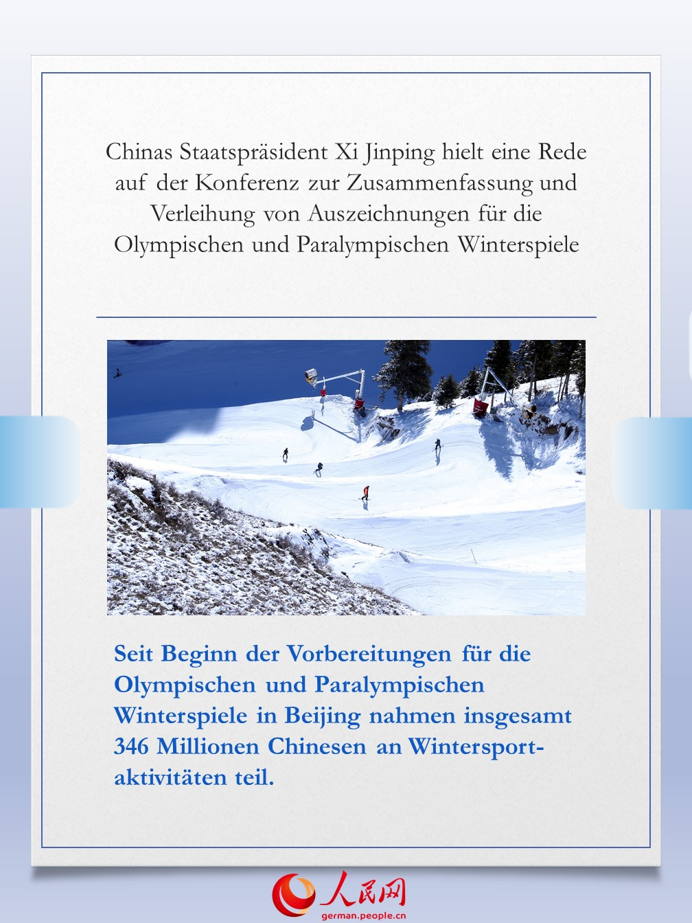Xi hielt eine Rede auf der Konferenz zur Zusammenfassung und Verleihung von Auszeichnungen für die Olympischen und Paralympischen Winterspiele