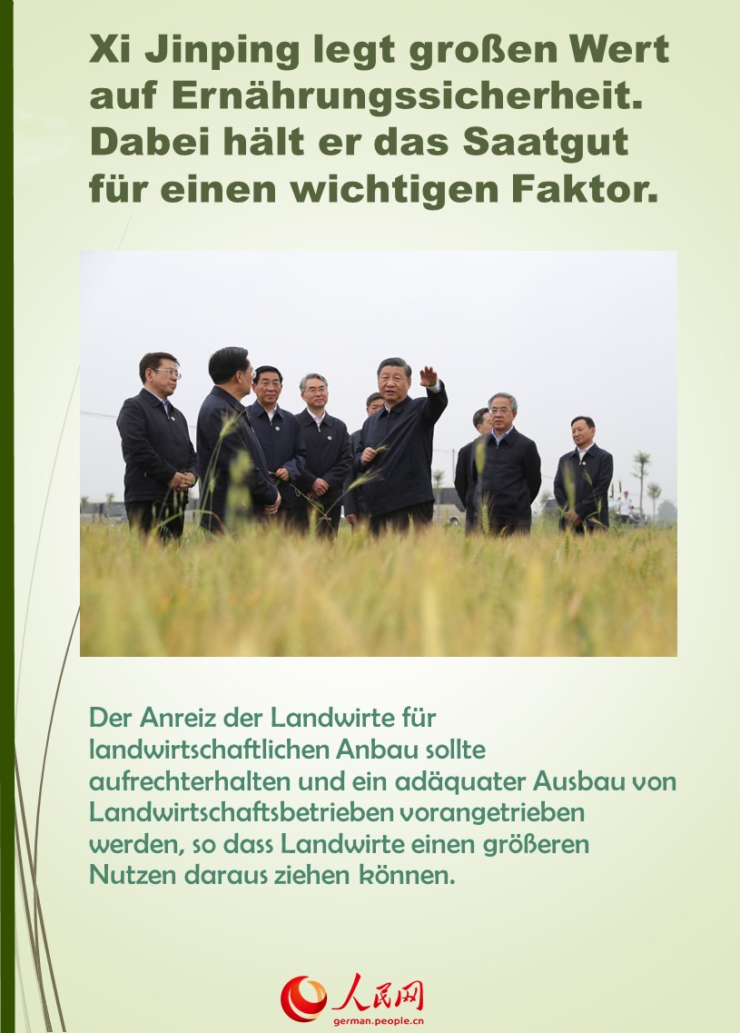 Xi ?u?ert sich über Ern?hrungssicherheit und Saatgut