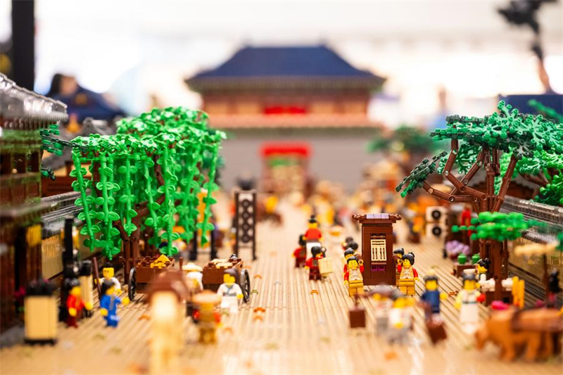 Dreidimensionale Nachbildung eines alten Gem?ldes verknüpft modernes Lego-Spielzeug mit traditioneller chinesischer Kultur