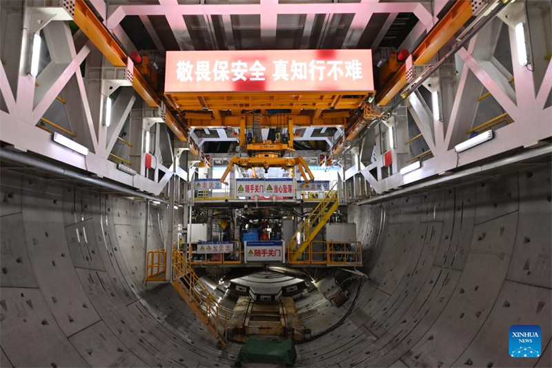 Der Jingu-Haihe-Tunnel der Tianjin-Weifang High-Speed Railway befindet sich im Bau