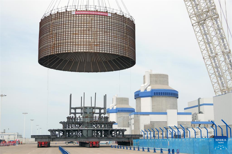CB20-Modul für dritten Block des Kernkraftwerks Haiyang in Position gebracht