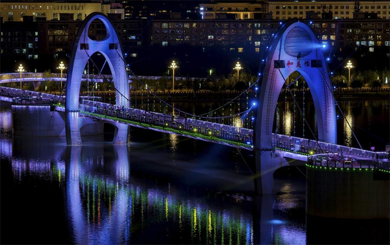 Brücken in Lhasa verk?rpern Entwicklung von Xizang